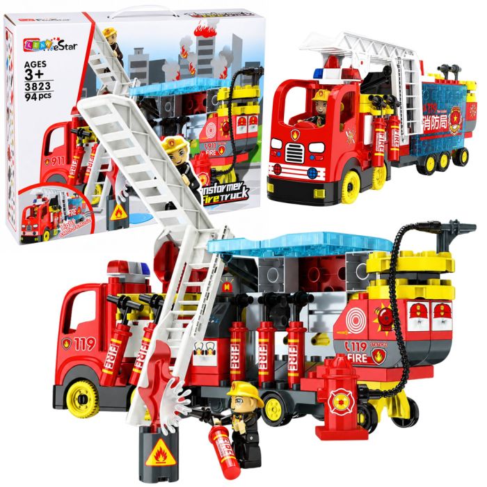 Camión bomberos bloques 94 piezas luces y sonidos
