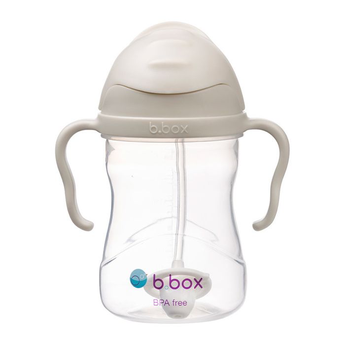 Botella con popote B.box 240ml Latte, diseño ergonómico ideal para niños.
