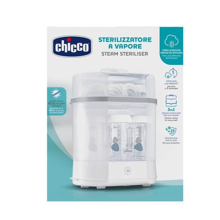 Esterilizador 3 en 1 Chicco con diseño ergonomico.