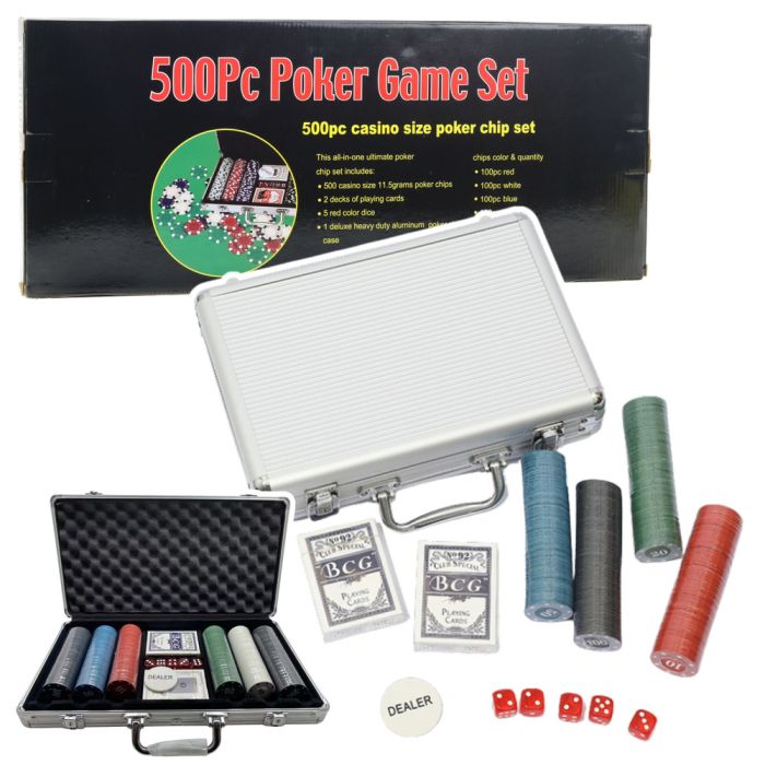 Juego de Póker Profesional con Maletín de Aluminio, 500 Piezas