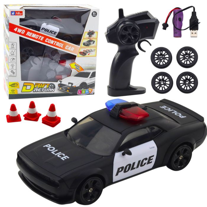 Coche de Policía RC con Ruedas Intercambiables 4WD