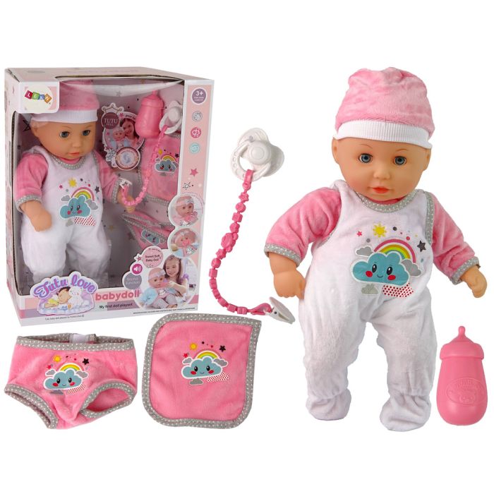 Muñeca con piyama rosa y blanco de Lean Toys, ideal para el juego de rol.