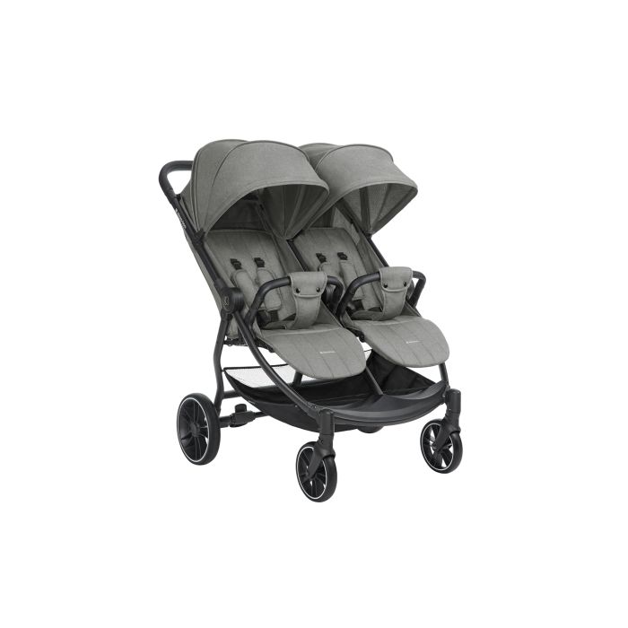 Carrito gemelar Happy 2 Gris Claro 2024 Kikkaboo
