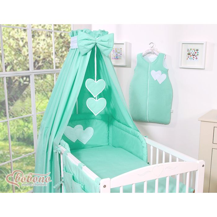 Dosel de Cuna My Sweet Baby - Canopy de Corazones Menta