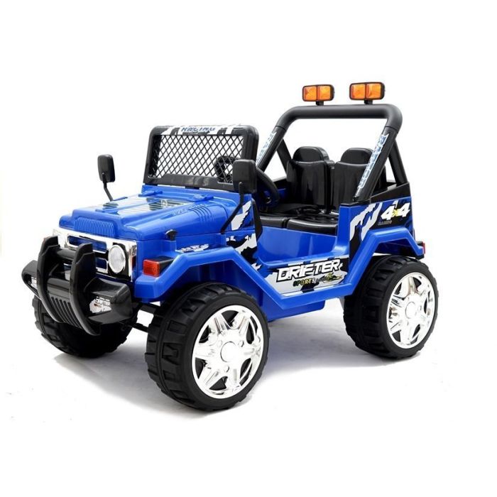 Vista del coche eléctrico Jeep Raptor S618 en color azul