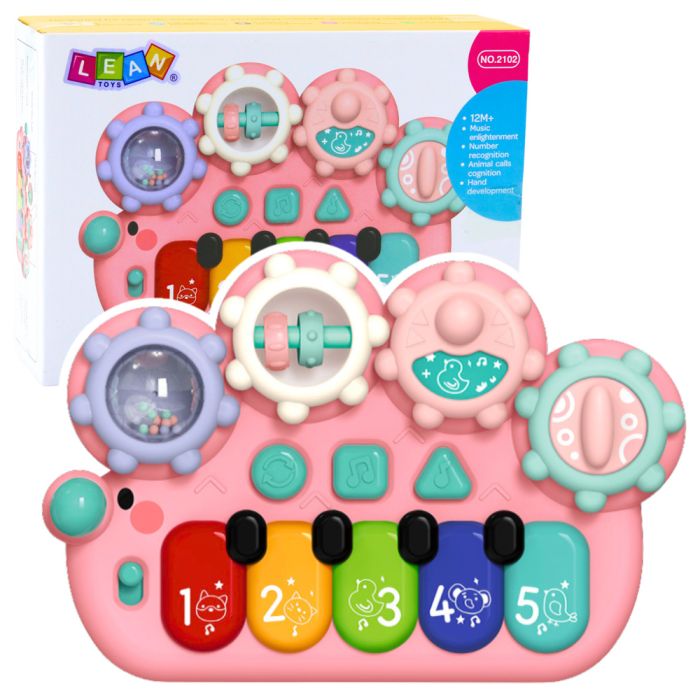 Piano Interactivo para Niños con Engranajes Rosa