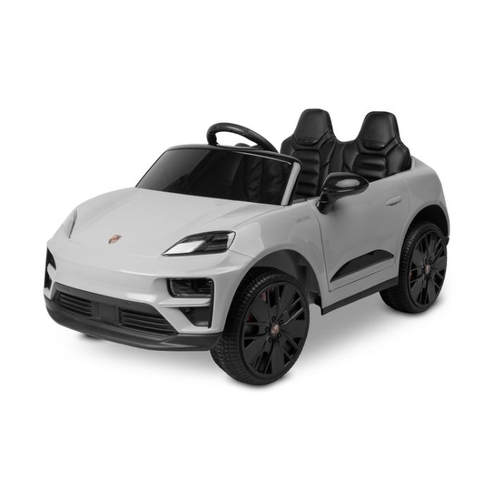 Coche eléctrico infantil Porsche Macan gris Toyz con licencia oficial, vista frontal