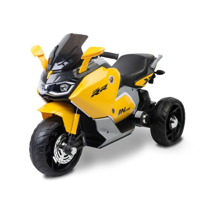 Moto eléctrica infantil Nitro amarilla Toyz con tres ruedas estables
