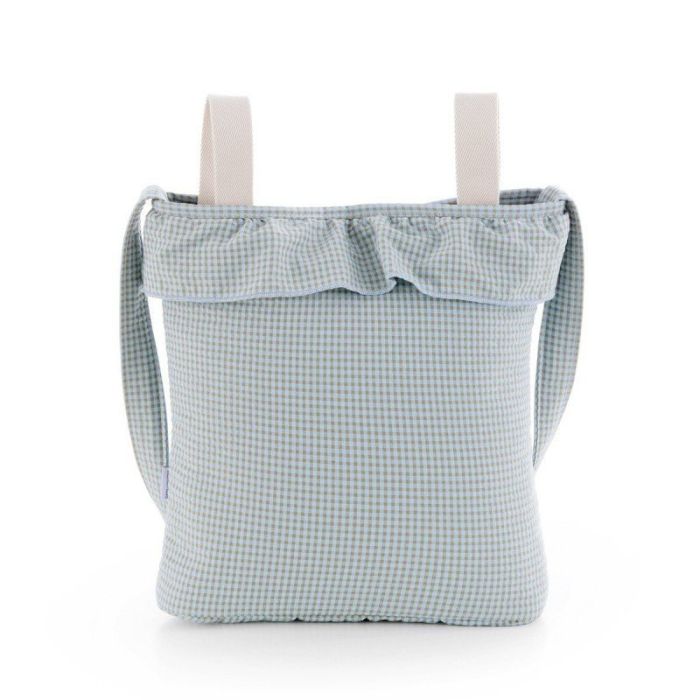 Bolso maternal Cambrass Boho vichy en tonos cálidos 100% algodón, vista frontal