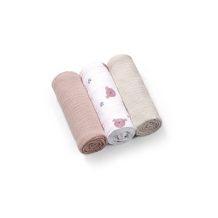 Pañales de Muselina Crinkle Babyono - 3 Piezas Suaves