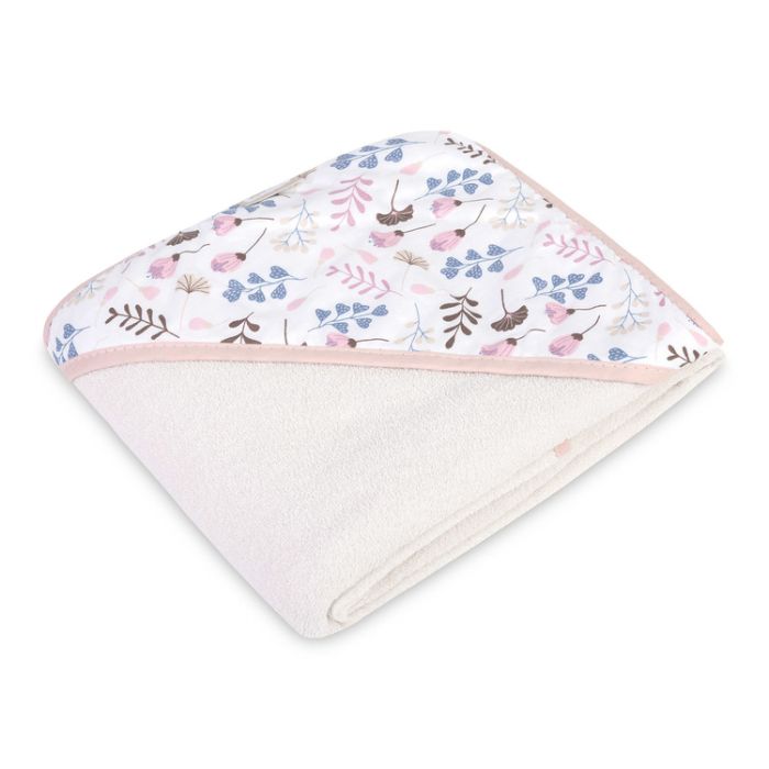 Capa de baño infantil con capucha rizo Luvi Twigs rosa 100x100 cm
