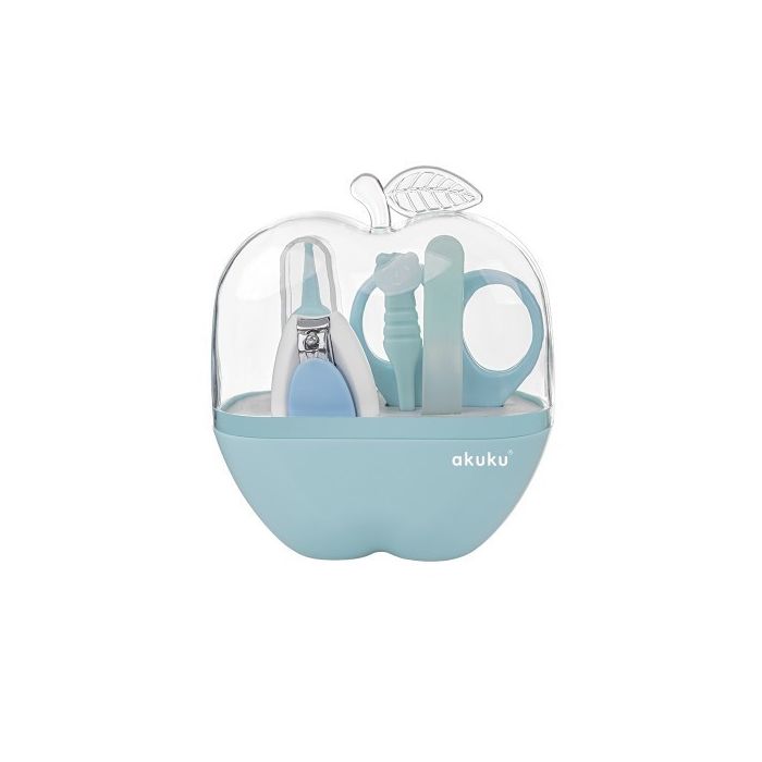 Set de cuidado para bebé Akuku en estuche manzana azul