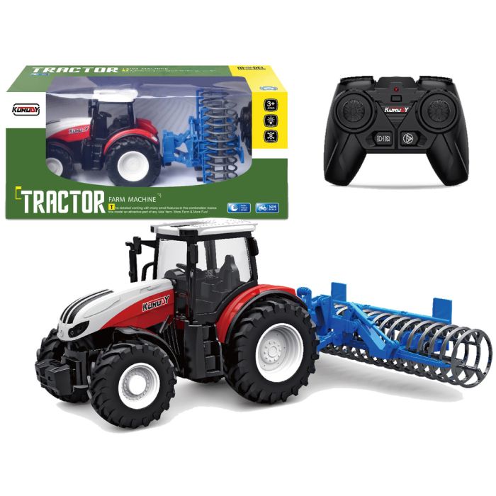Tractor de control remoto con rodillos de goma 2.4G
