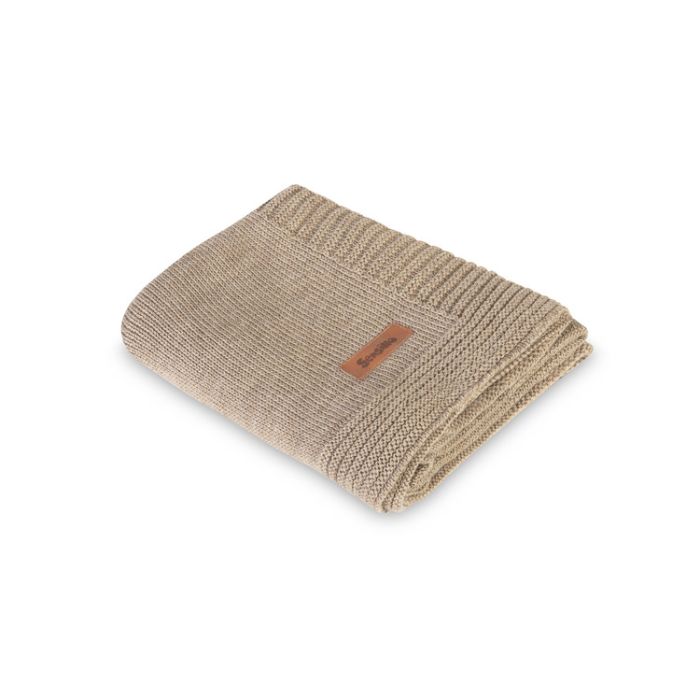 Manta de merino marrón Sensillo, perfecta para regular la temperatura.