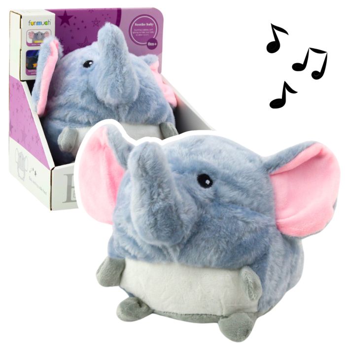 Elefante de peluche con proyector y melodías