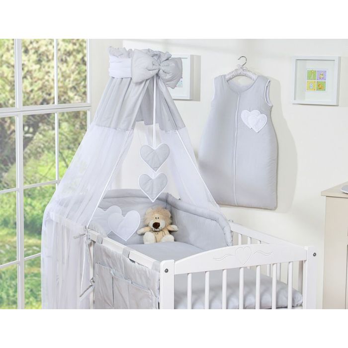 Juego de Ropa de Cuna 5 piezas My Sweet Baby Col. Corazones Grises