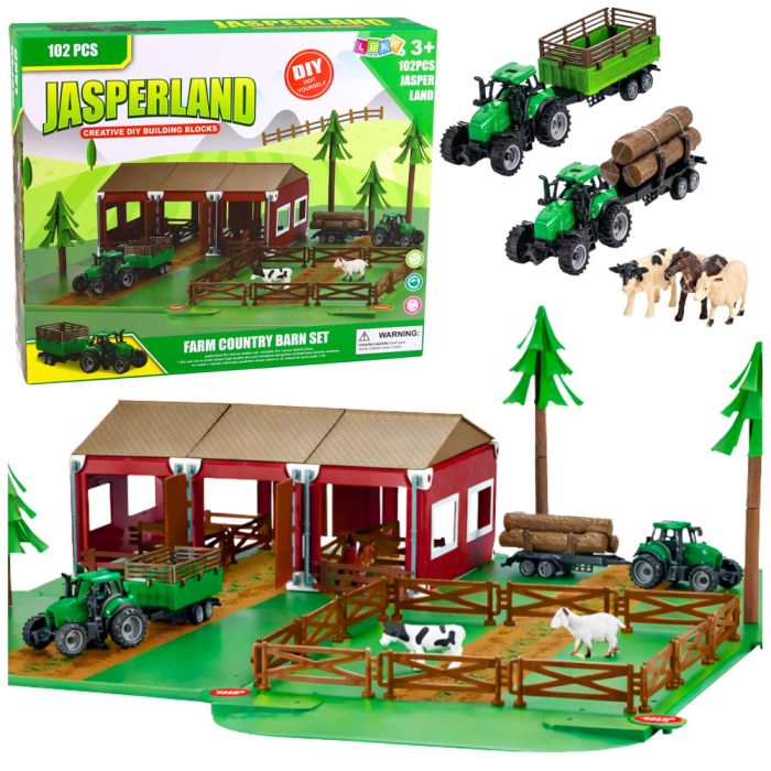 Set de Granja con Tractores y Animales 102 Piezas