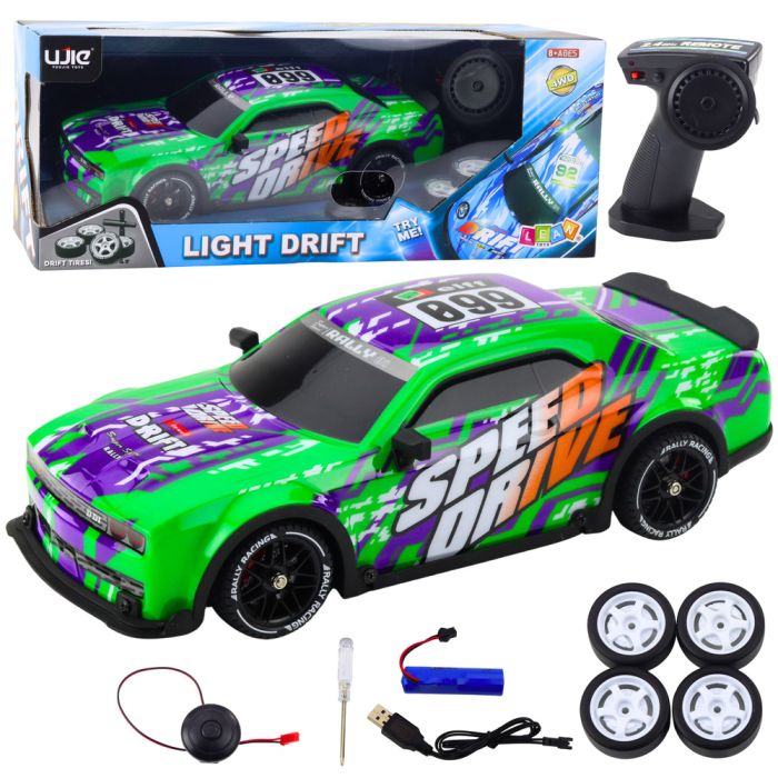 Coche deportivo radiocontrol Lean Toys con luces LED, vista frontal