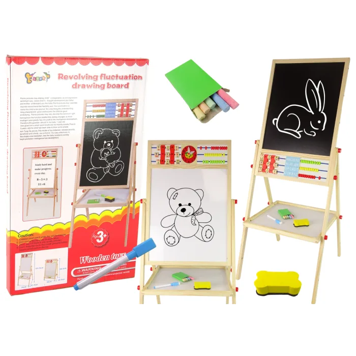 Tablero educativo de madera 2 en 1 con accesorios