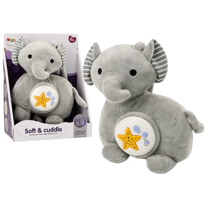 Elefante Proyector de Luz y Sonidos Plush Color Gris