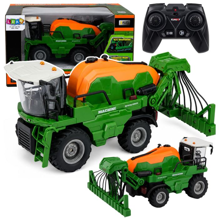 Cosechadora teledirigida Lean Toys 1:24 con función de pulverización