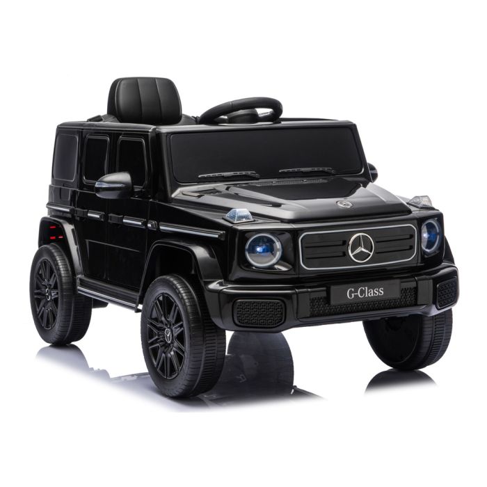 Coche eléctrico infantil Mercedes G 4x4 negro Lean Cars con tracción total, vista frontal