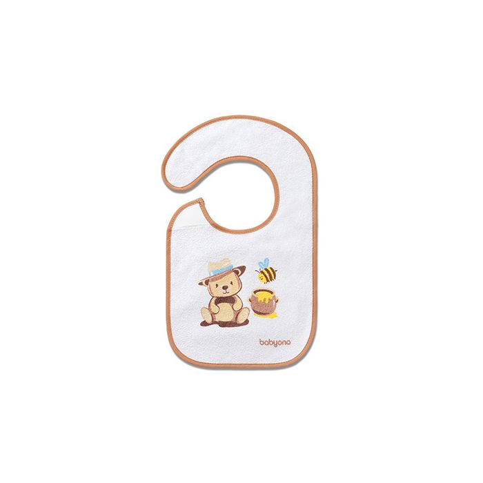 Babero Babyono beige con diseño absorbente
