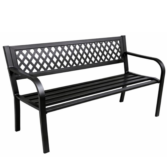 Banca de Jardín Metal Negra para 2 Personas de 120 cm