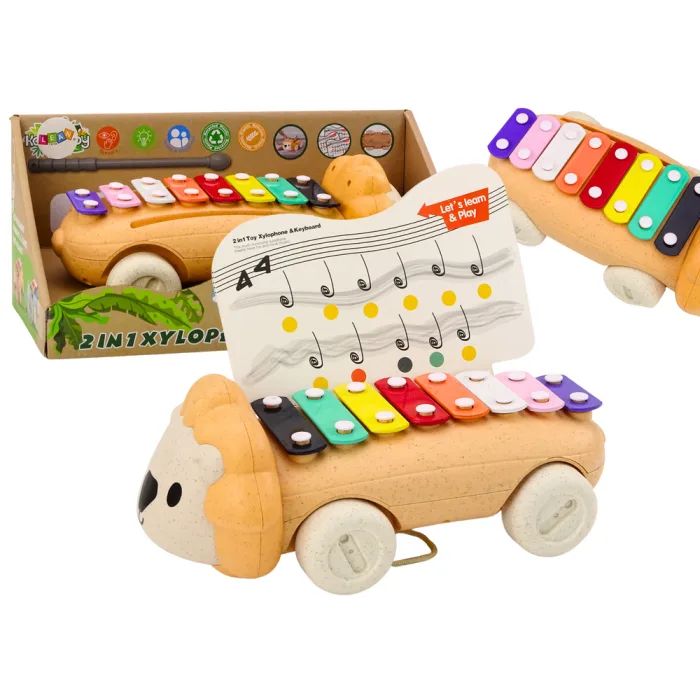 Instrumento Musical con Címbalos en Ruedas con Forma de León