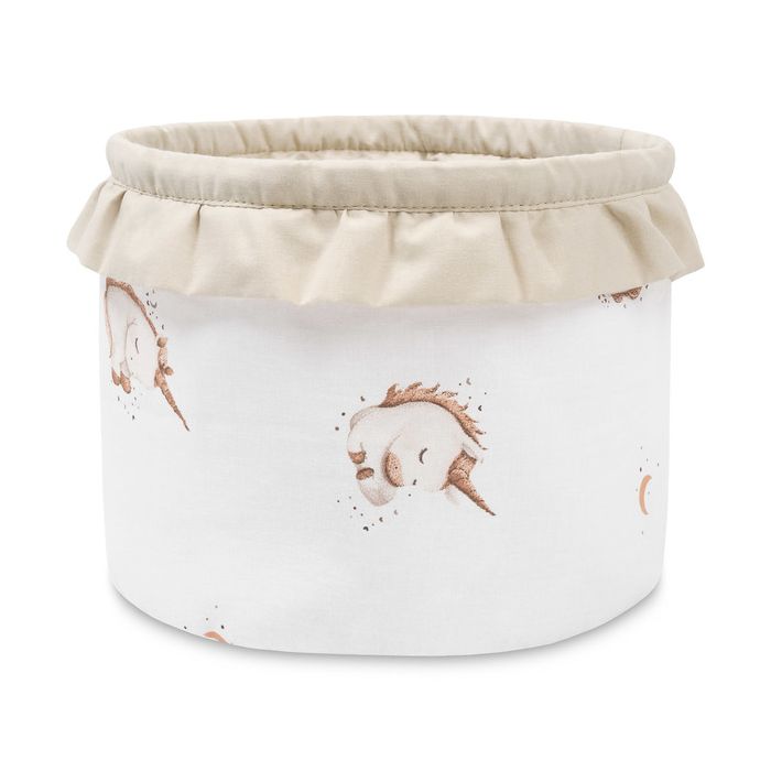 Cesta de Juguetes Unicornio Beige Sensillo - Almacenamiento Infantil