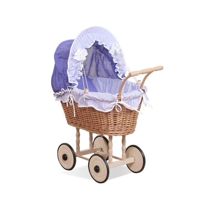 Carrito de muñecas My Sweet Baby con ropa de cama morada
