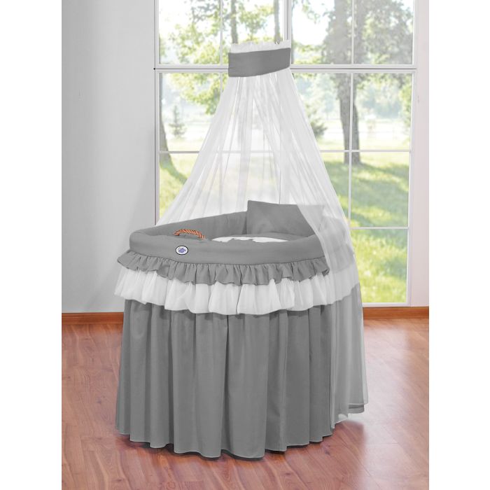 Set de Moisés de Mimbre con Ruedas y Dosel - Little Princess Gris de My Sweet Baby