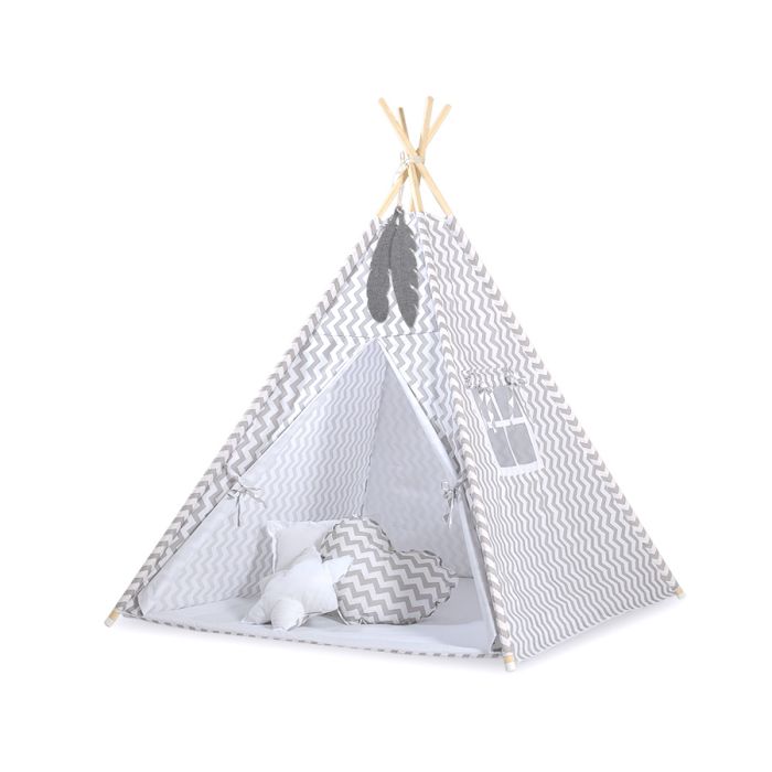 Tienda Tipi My Sweet Baby - Carpa Infantil Chevron Gris