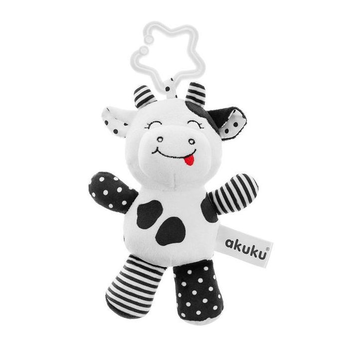 Juguete Colgante de Peluche Vaca Akuku - Estimulación Infantil