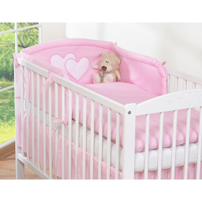 Juego de Cuna 3 piezas My Sweet Baby - Corazones Colgantes Rosa