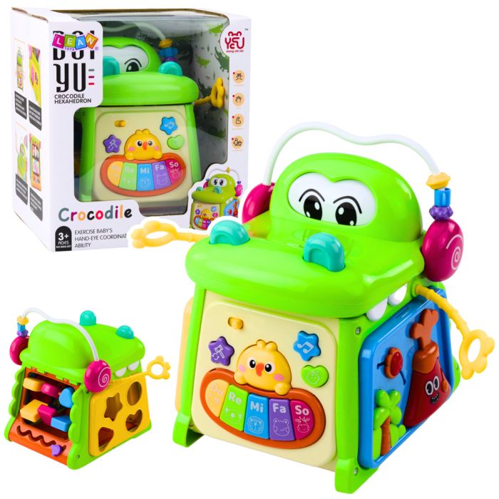 Cubo Educativo Interactivo Cocodrilo con Piano Sensorial