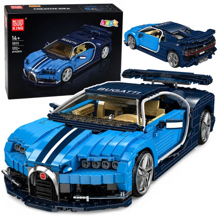 Coche Deportivo Construcción Azul 1212 Piezas