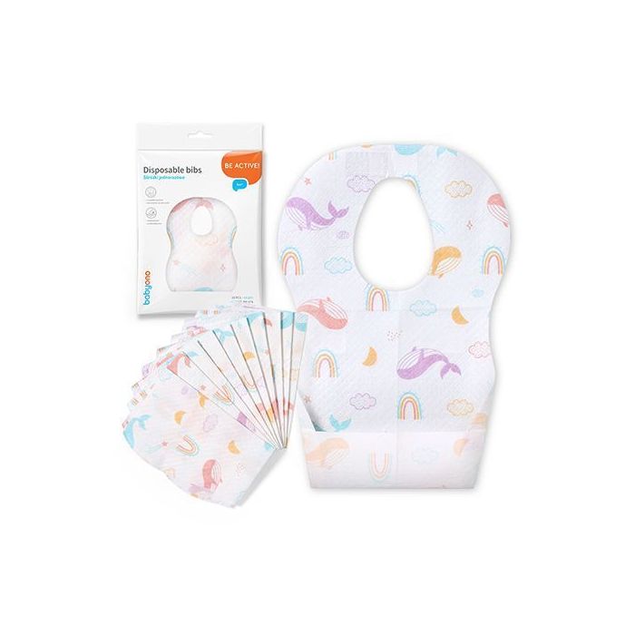 Baberos desechables Babyono - Comida sin manchas