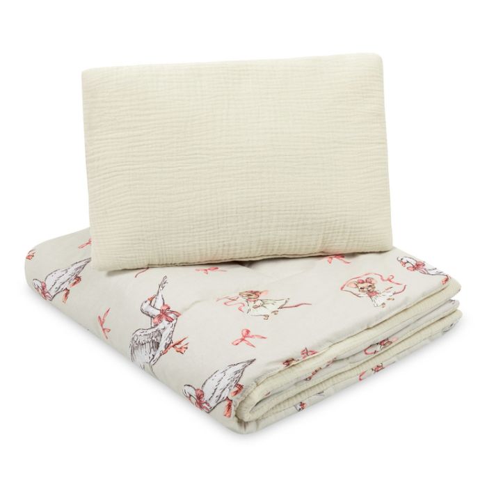 Set de Cuna Muselina Sensillo con almohada y manta para un sueño cómodo.