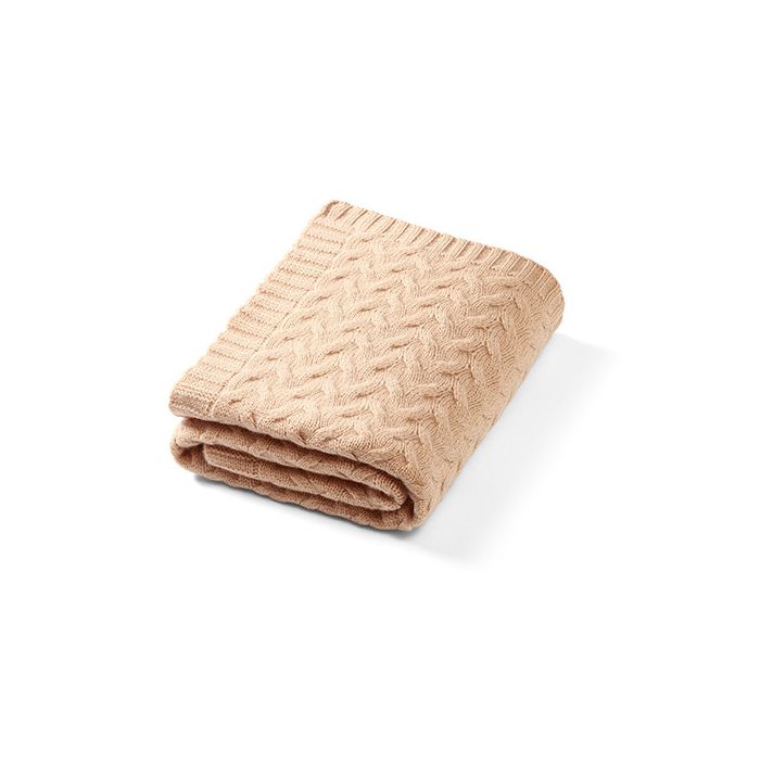 Manta de lana merino beige oscuro Babyono para bebé