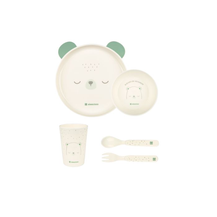 Juego de vajilla Kikkaboo Bear with me Menta para bebé