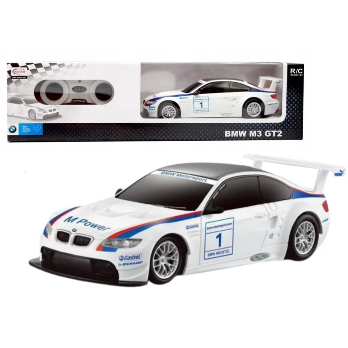 Coche Deportivo RC 1:24 Control Remoto BMW M3 GT2 Blanco