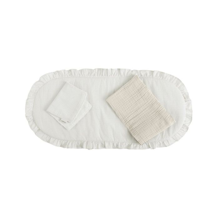 Pack colchoneta capazo Regent Cambrass color crema, vista de las piezas