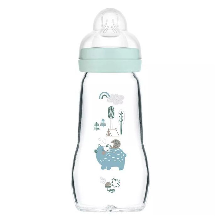 Biberón de Cristal 260ml Mam baby Feel Good Forest Boy