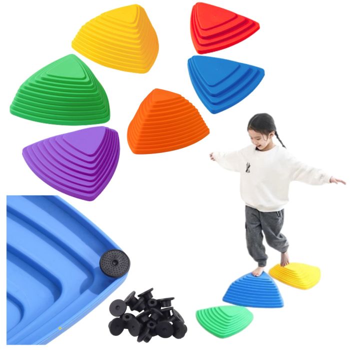 Piedras de Equilibrio Coloridas - Camino Sensorial (6 piezas)
