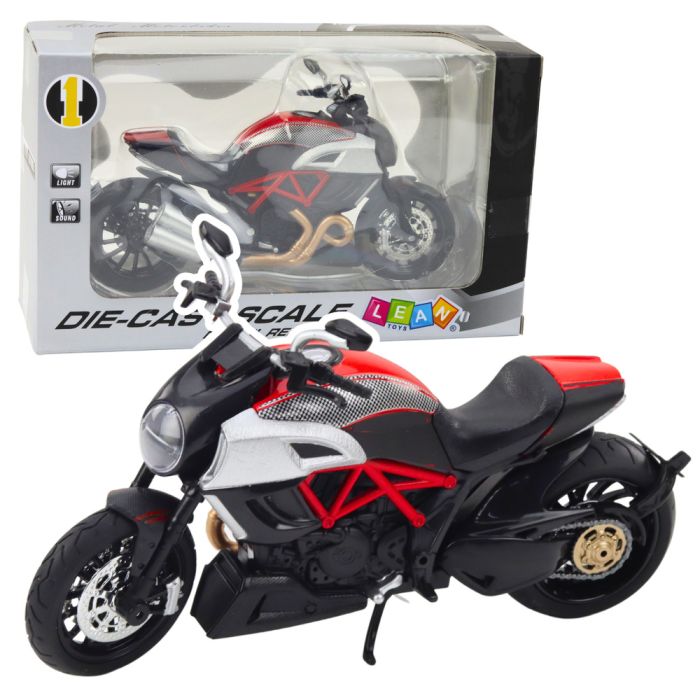 Motocicleta Deportiva de Metal con Luces y Sonidos 1:12