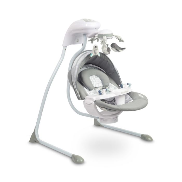 Hamaca eléctrica Caretero Raffi en gris con función de balanceo