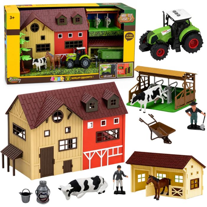 Set de Granja Infantil con Tractor y Animales 37 Piezas
