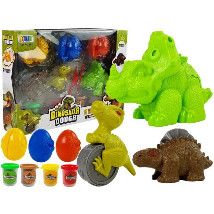 Moldes de Huevos de Dinosaurio Play Dough 12 Piezas 4 Colores