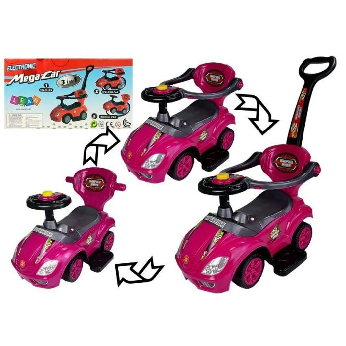Cochecito de empuje para niños 3 en 1 color rosa